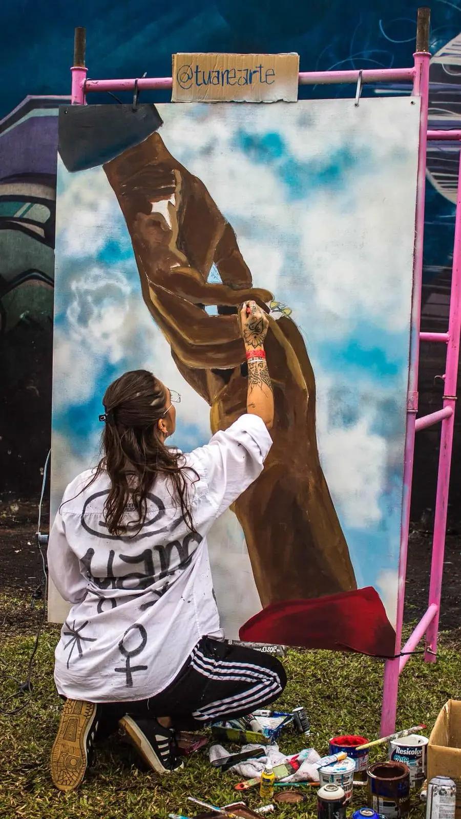 Tela autoral pintada por Tuane Arte com tinta acrílica sob encomenda