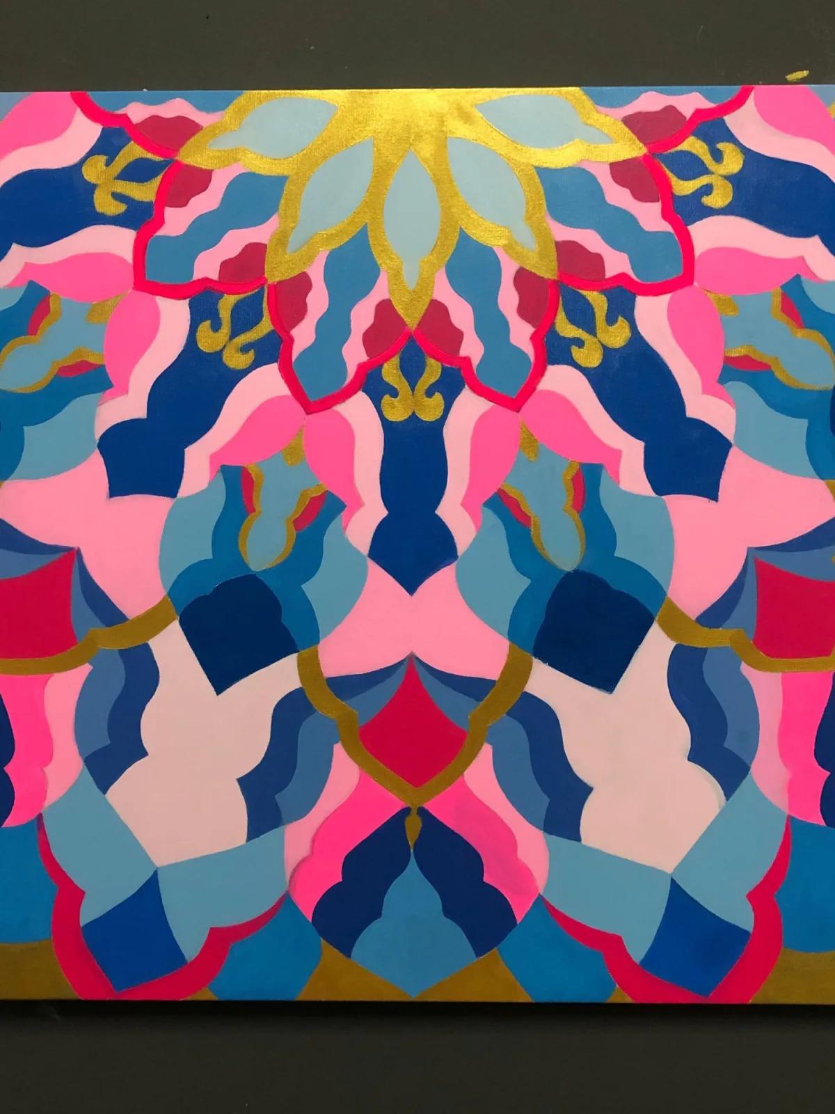 Tela abstrata geométrica para decoração de interiores
