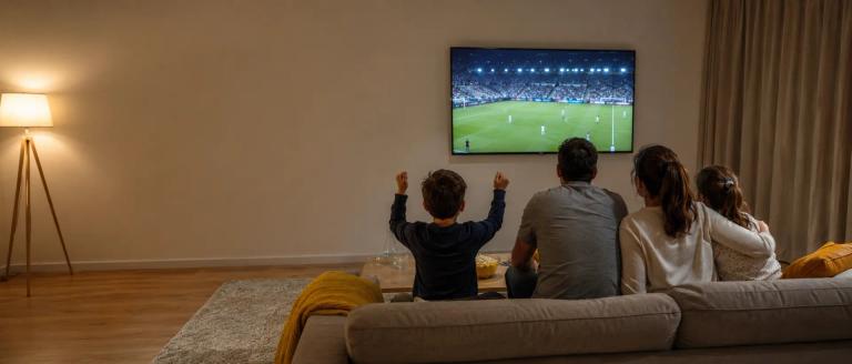 Famiglia guarda la tv
