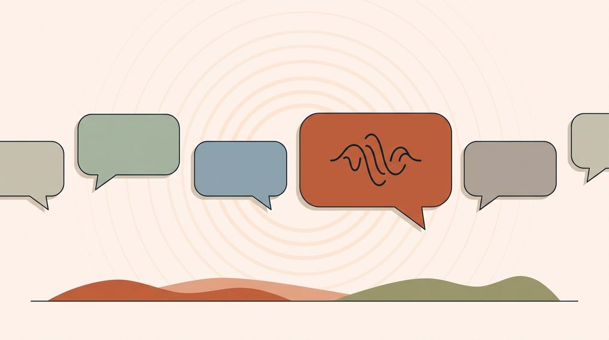 Illustration of a speech bubble with a distinct, consistent personality