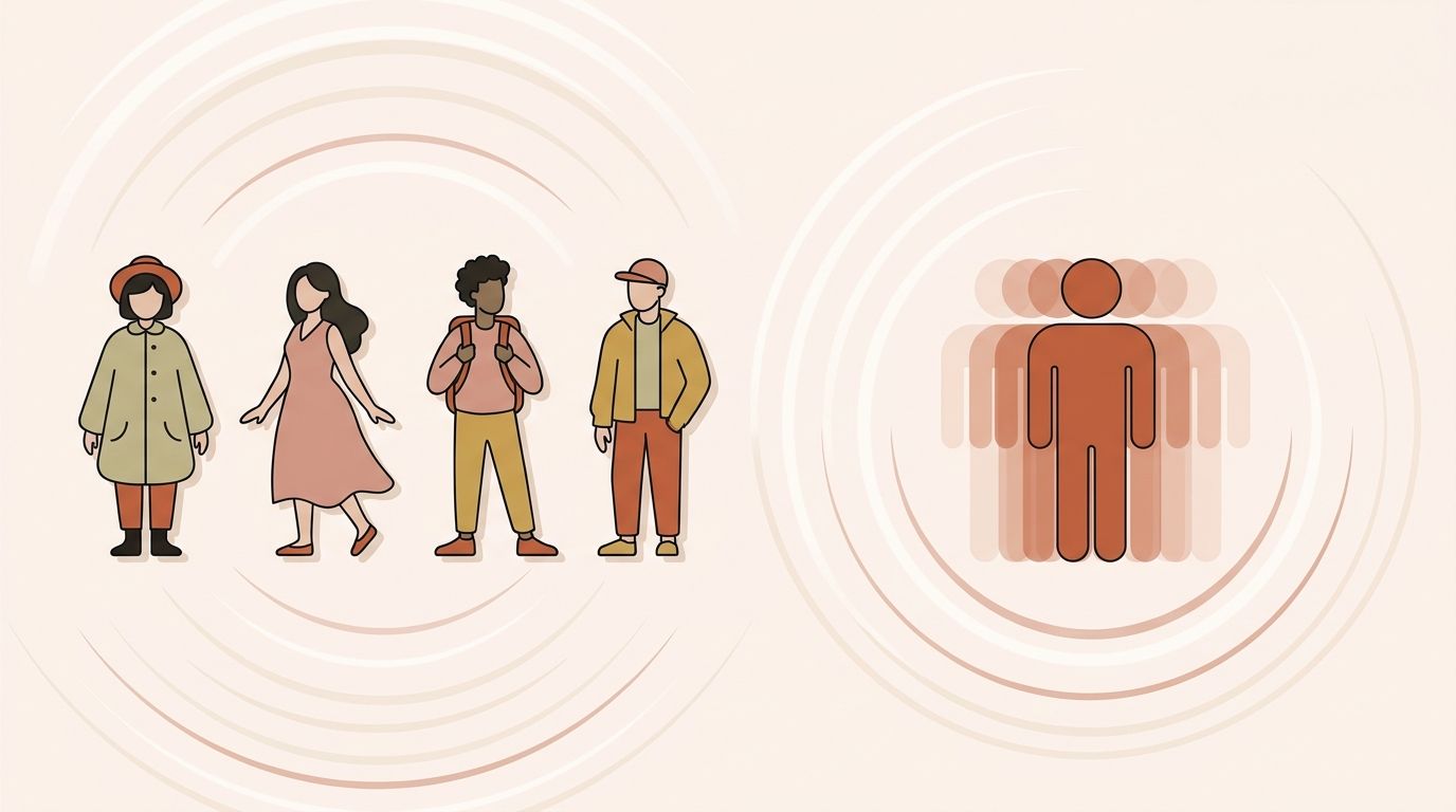 Illustration contrasting unique viewers with repeated views of a post