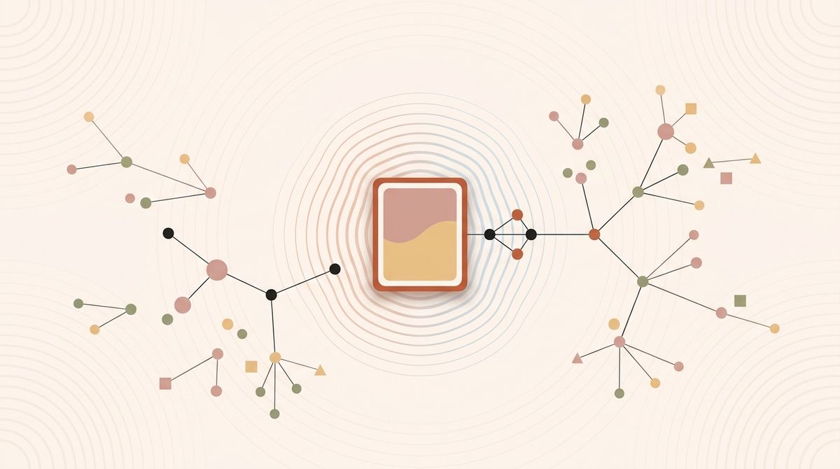 Illustration of a post spreading outward through a network in stages