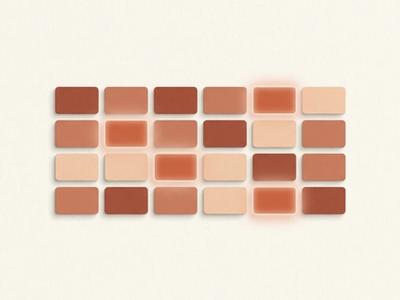 Abstract terracotta illustration of a grid of small idea cards, representing LinkedIn post ideas for coaches and consultants.