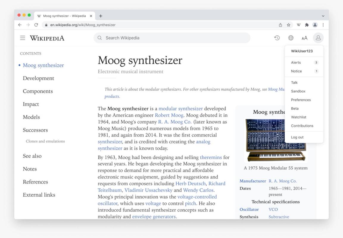 Modern for Wikipedia screenshot 2