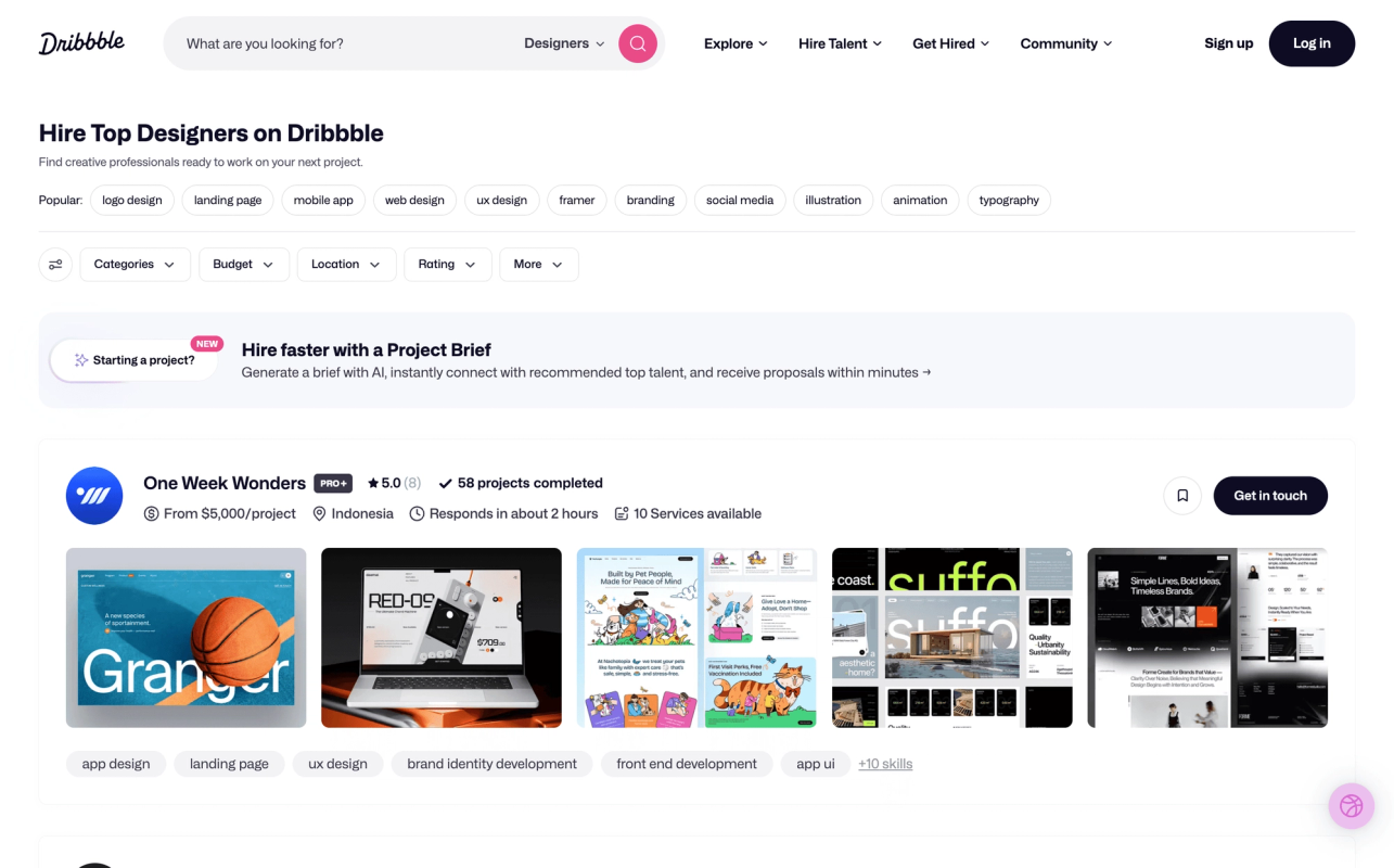 Dribbble screenshot 2