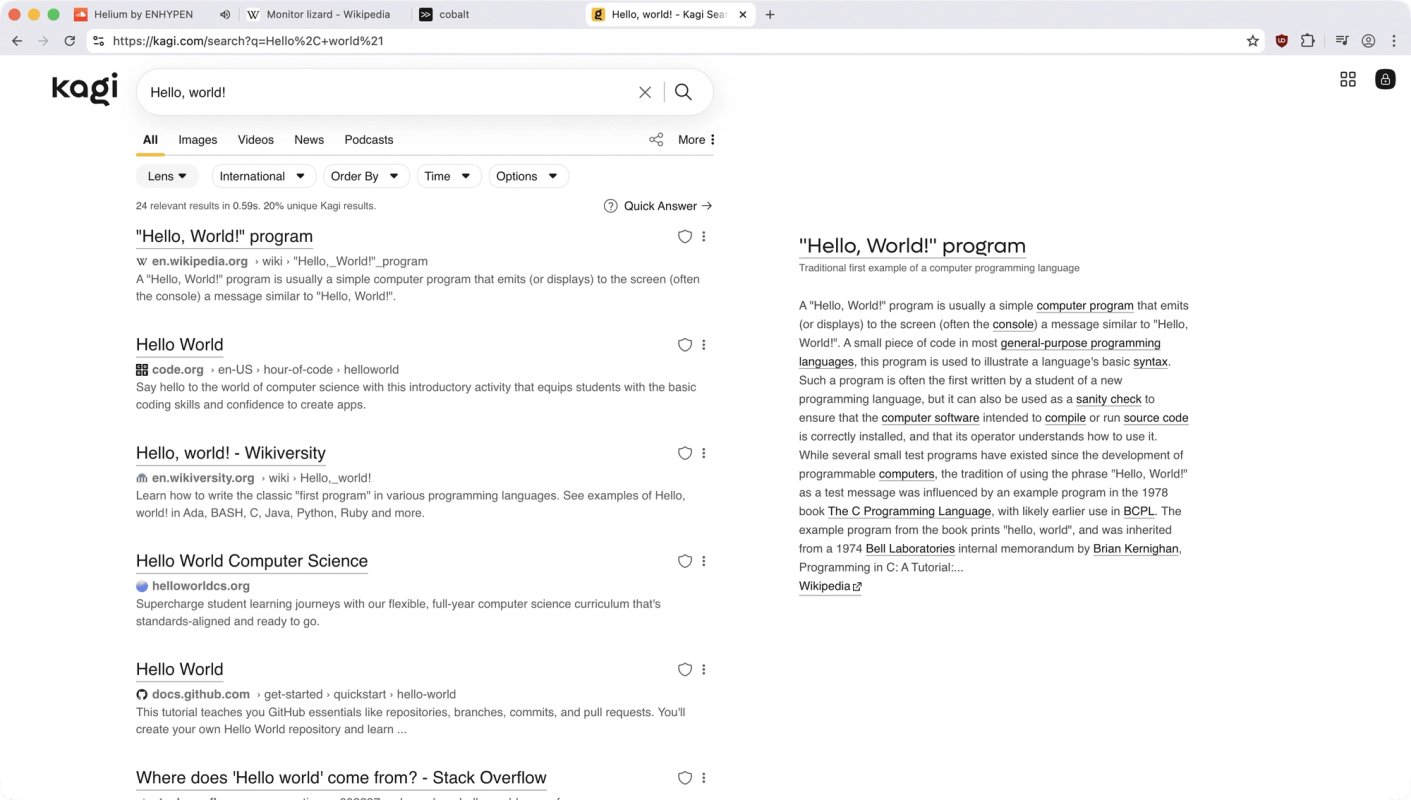 Helium Browser screenshot 1