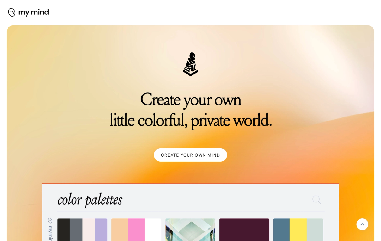 mymind color palettes screenshot 2