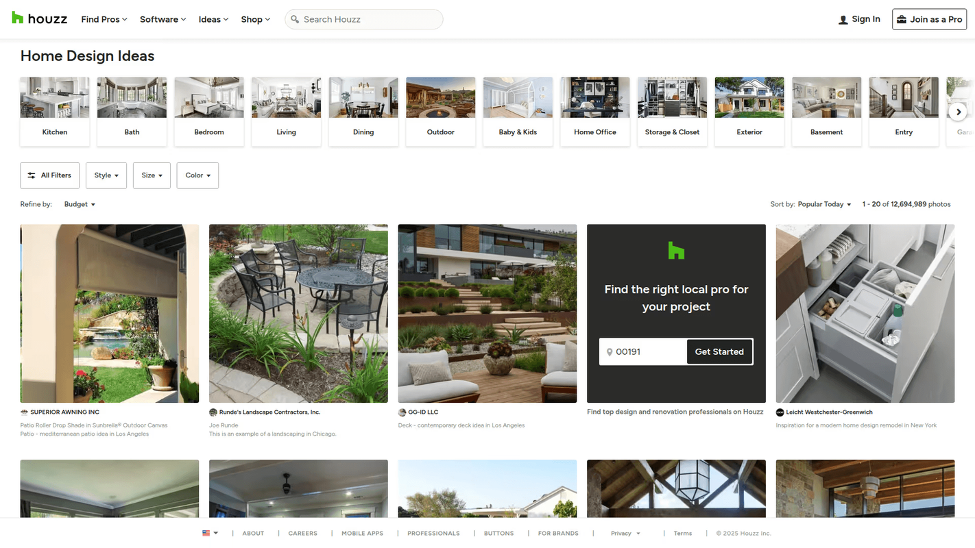 Houzz screenshot 1