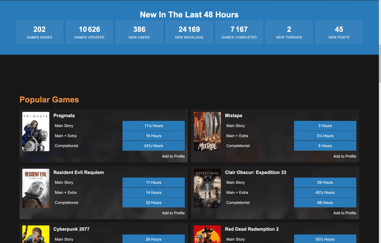 How Long To Beat screenshot 1