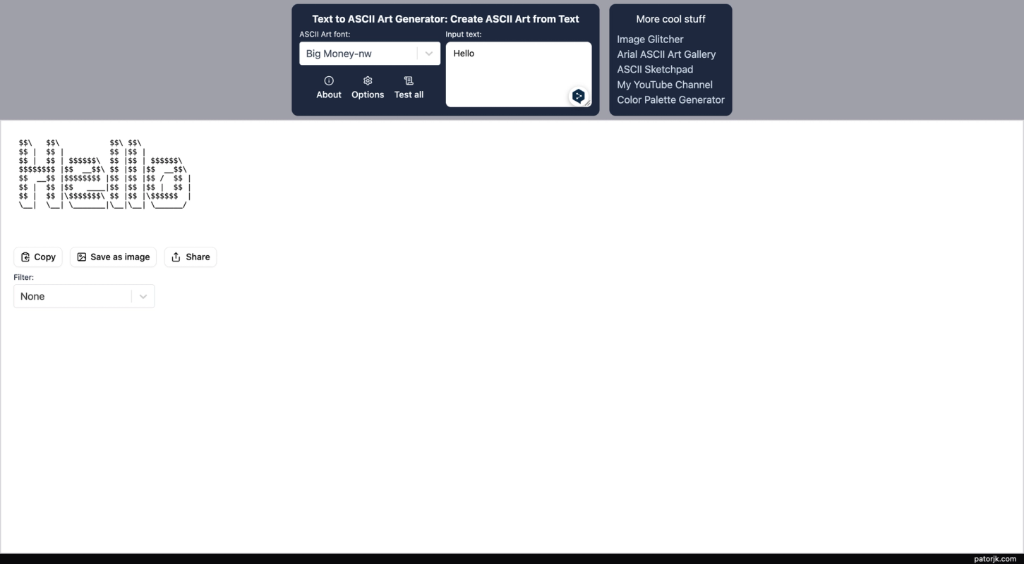 Text to ASCII Art Generator screenshot 1
