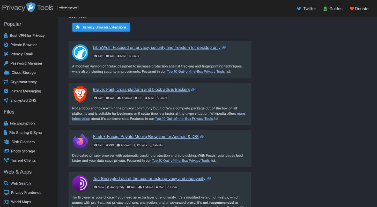 Privacy Tools screenshot 2