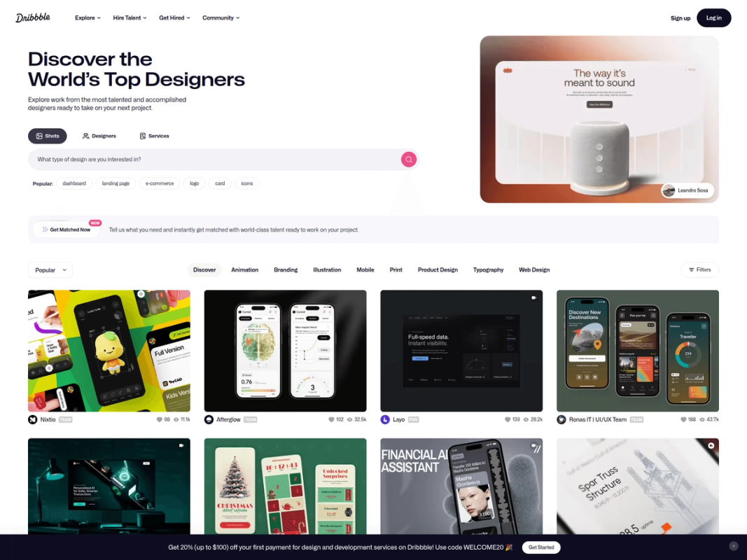 Dribbble screenshot 1