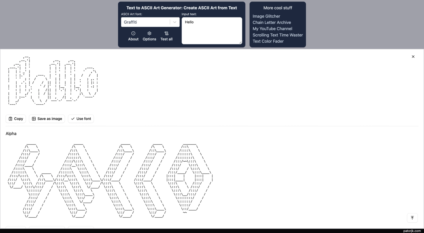 Text to ASCII Art Generator screenshot 2