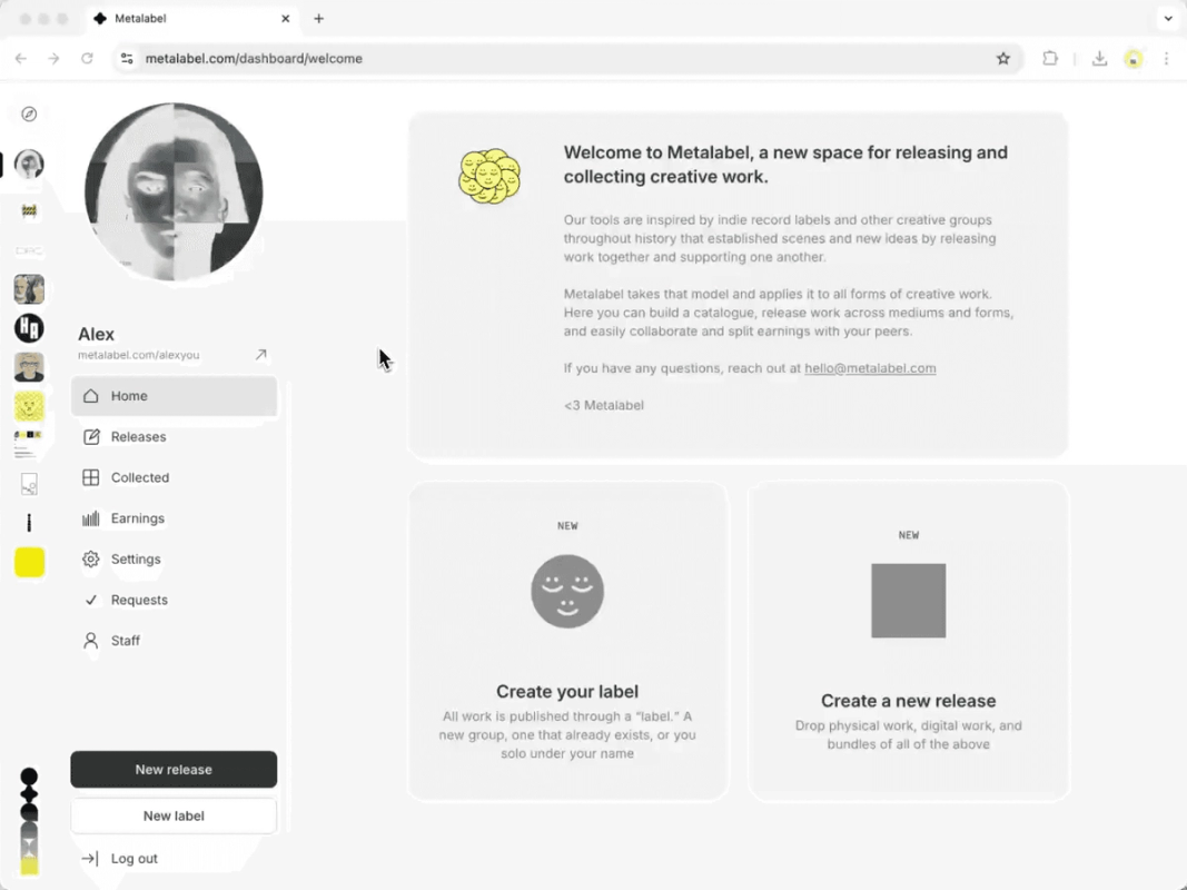 Metalabel screenshot 2