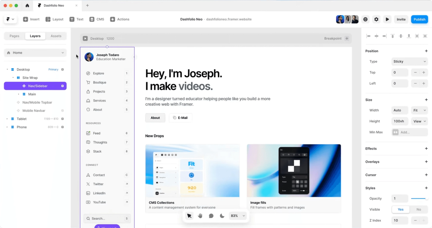 Framer screenshot 1