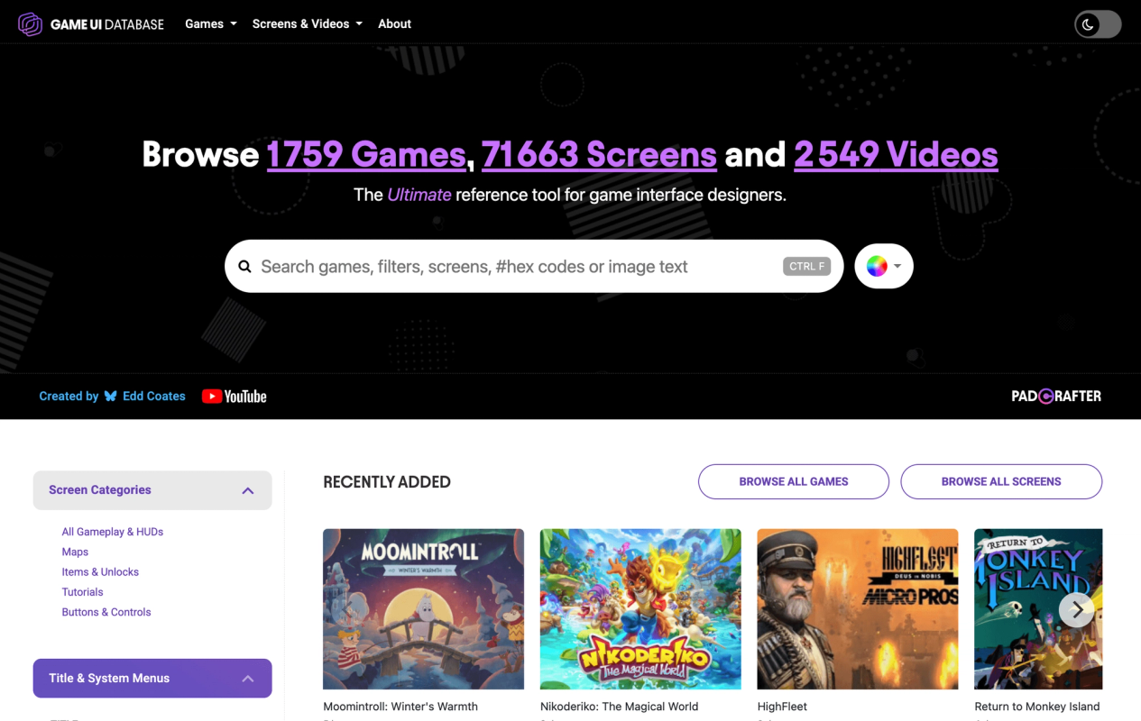 Game UI Database screenshot 1