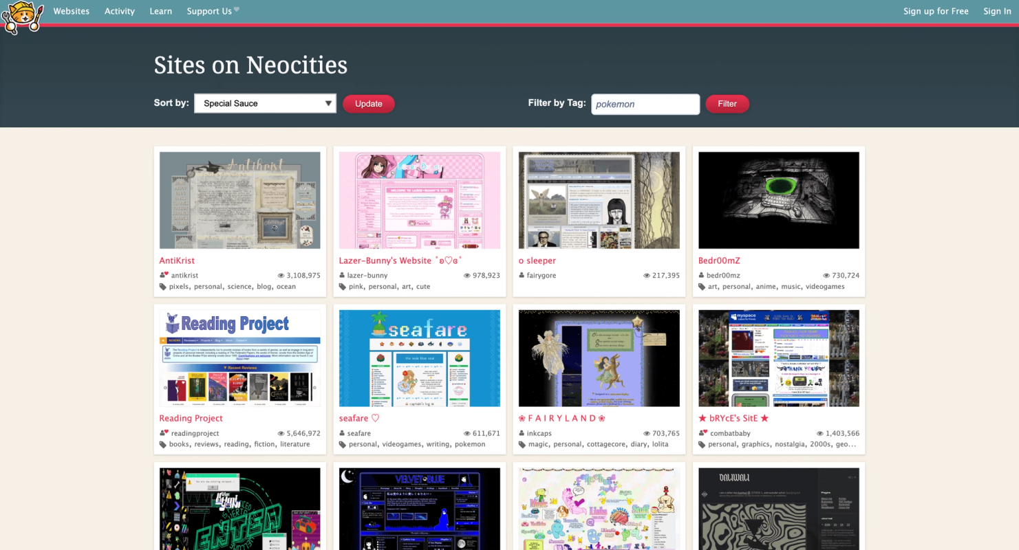 Neocities screenshot 3
