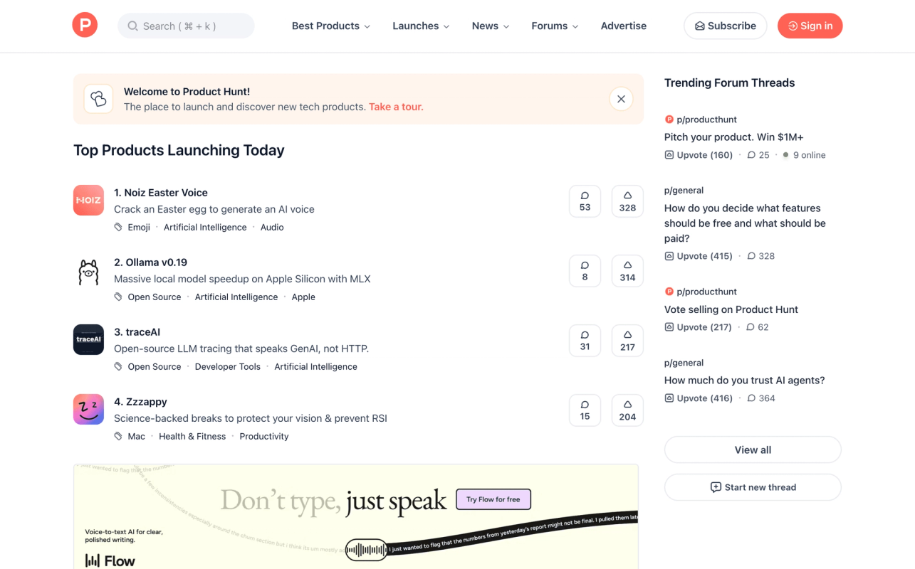 Product Hunt screenshot 1