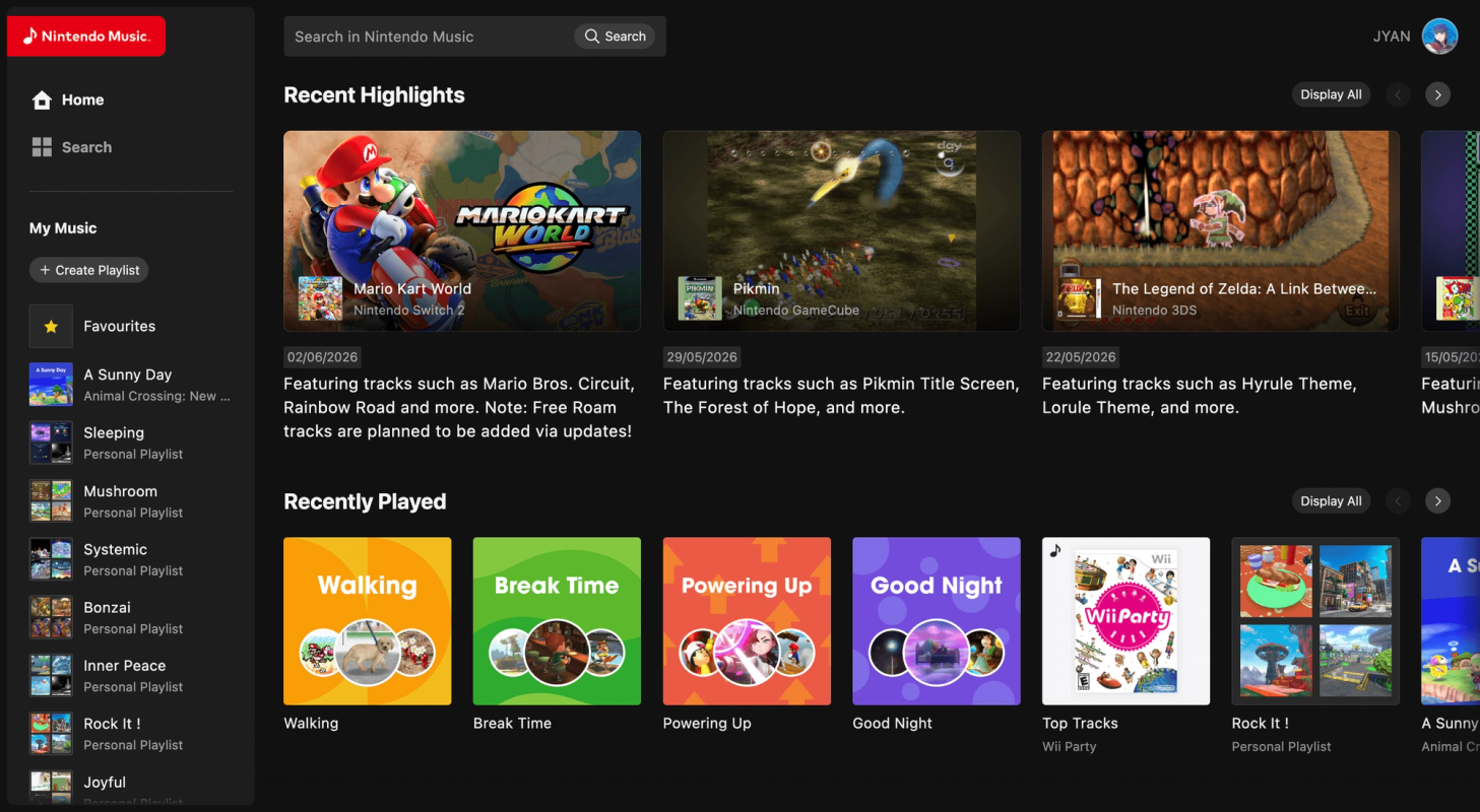 Nintendo Music screenshot 2