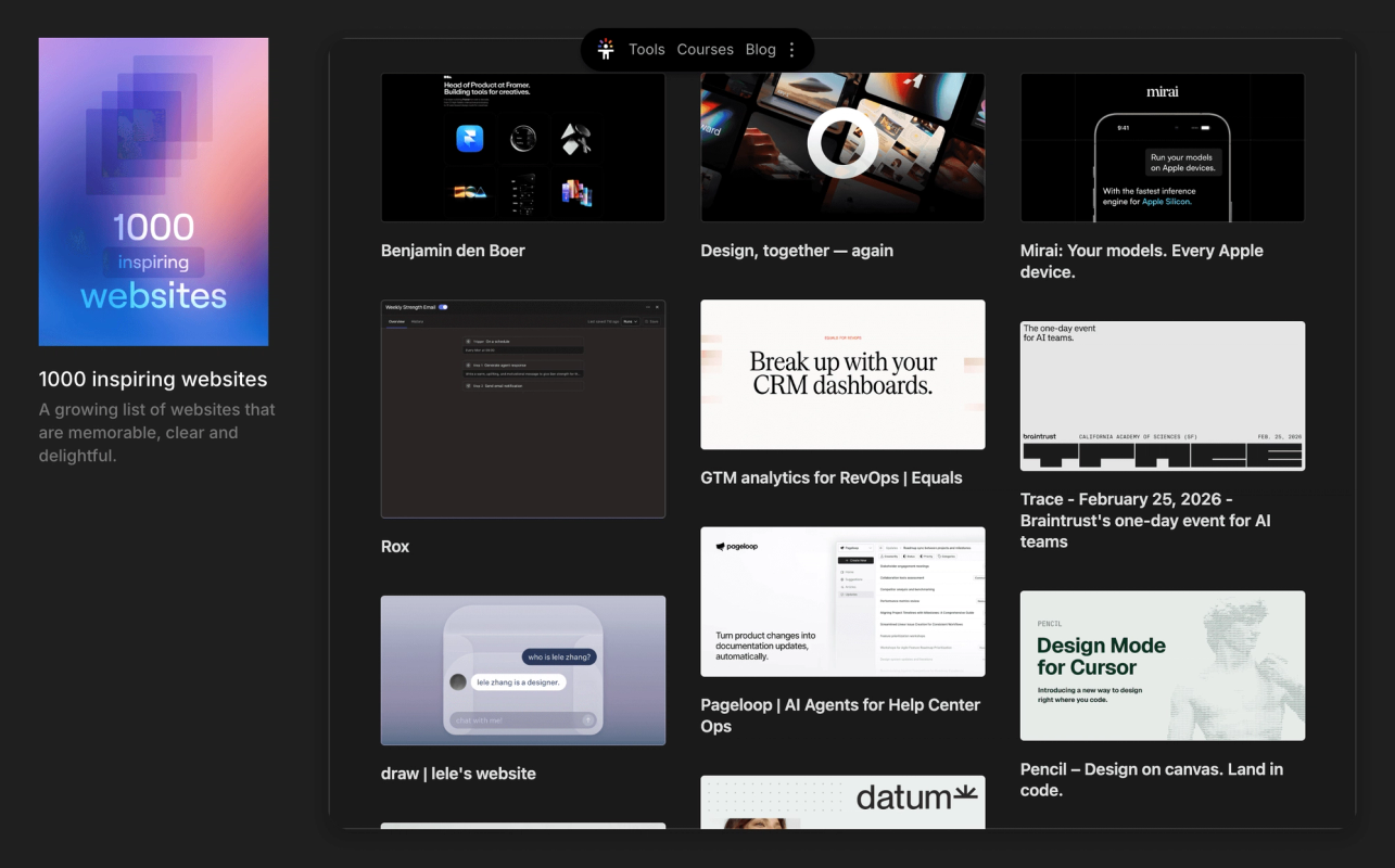 1000 inspiring websites screenshot 1