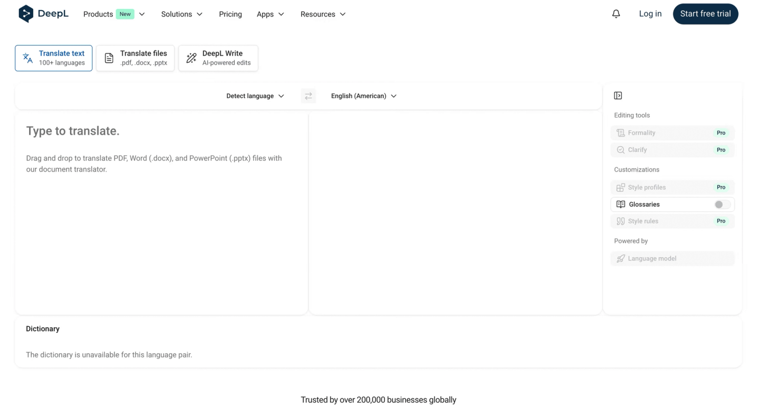 DeepL screenshot 1