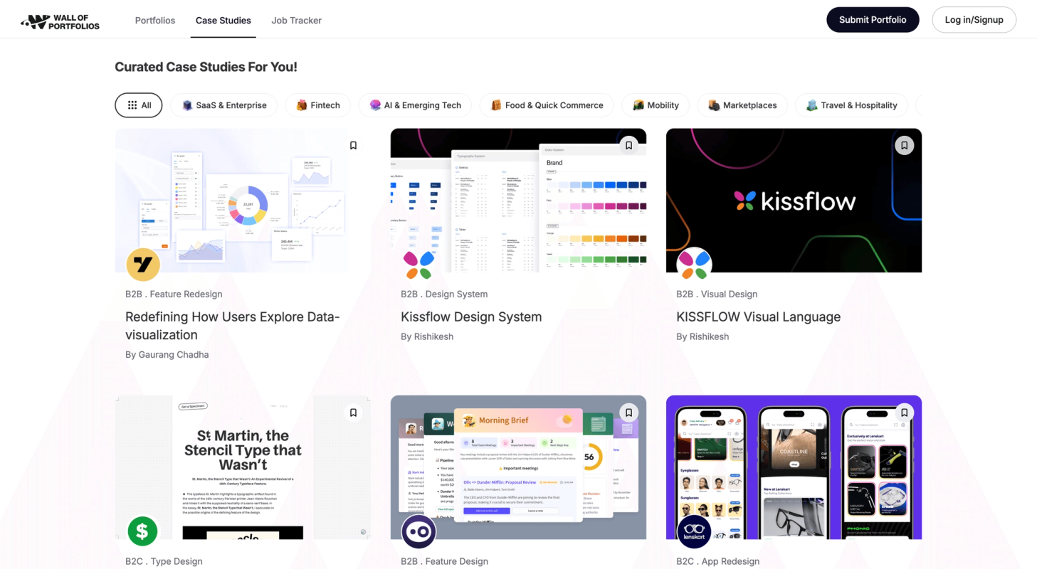 Wall of Portfolios screenshot 2