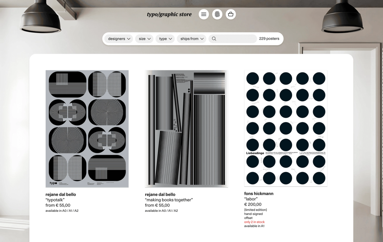 typo/graphic store screenshot 2