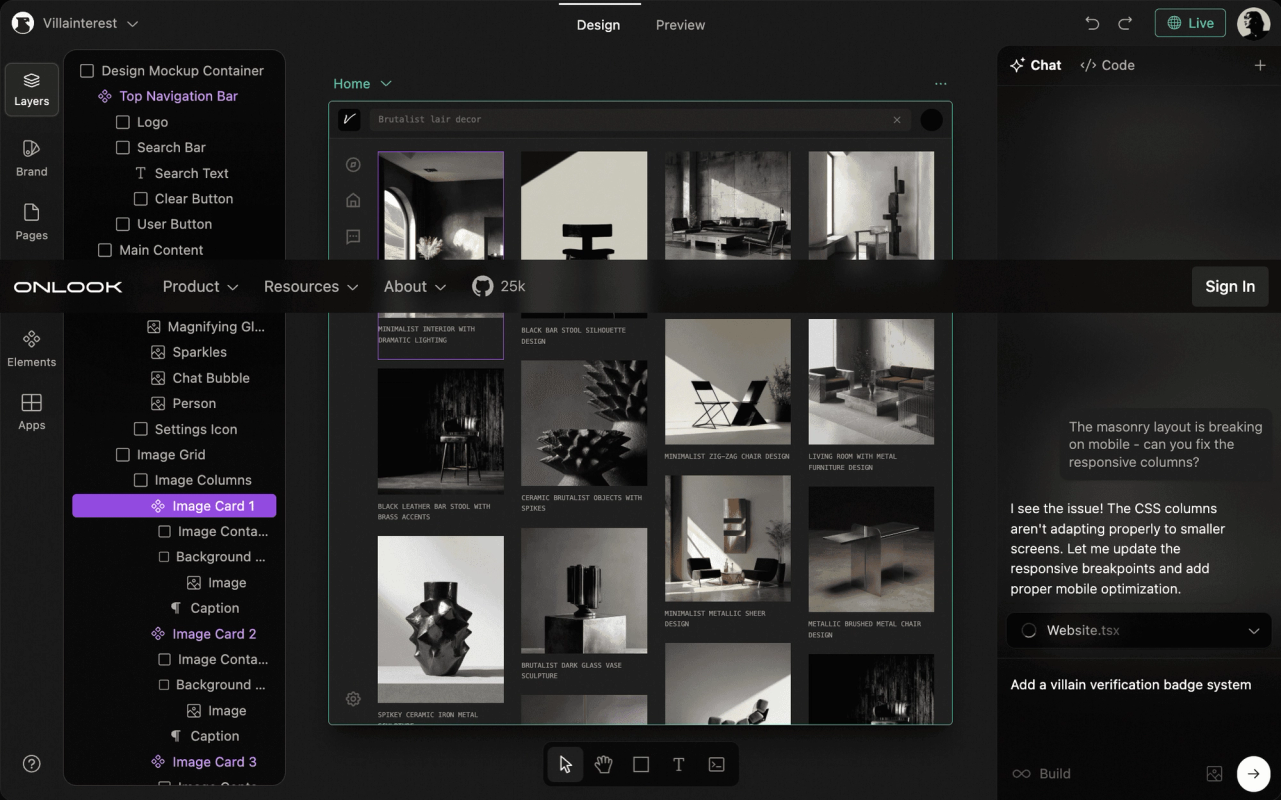 Onlook screenshot 1