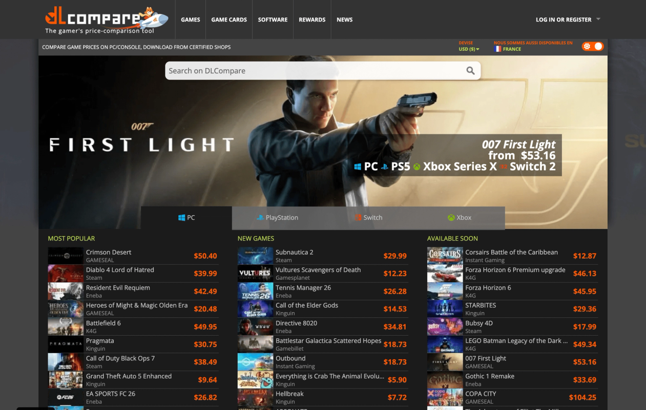 DLCompare screenshot 1