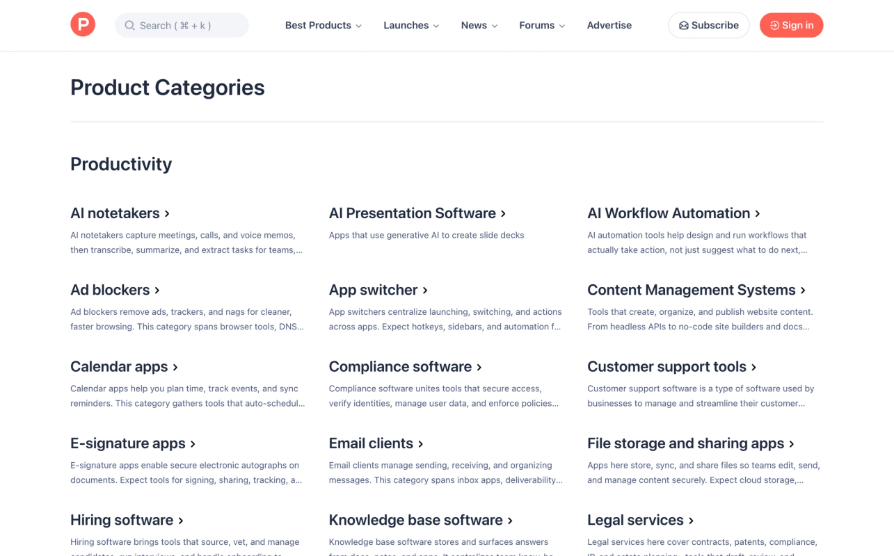 Product Hunt screenshot 2
