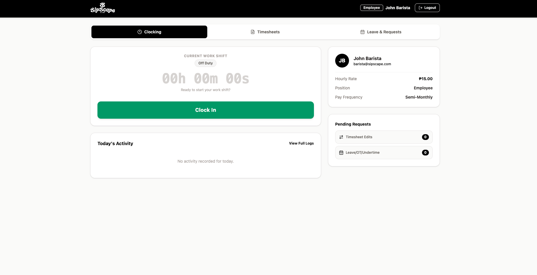 Sipscape Payroll and Attendance System Gallery Image 2