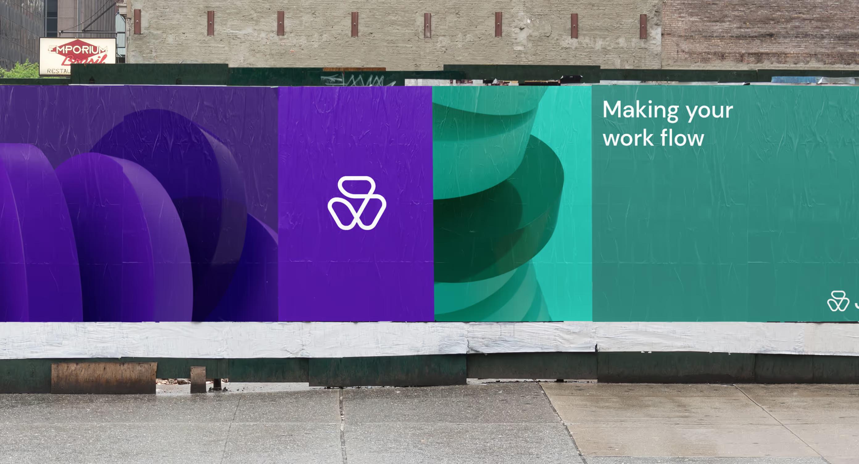 Judi - Colourful Advertising Hoarding Using Brand Graphics and Logos