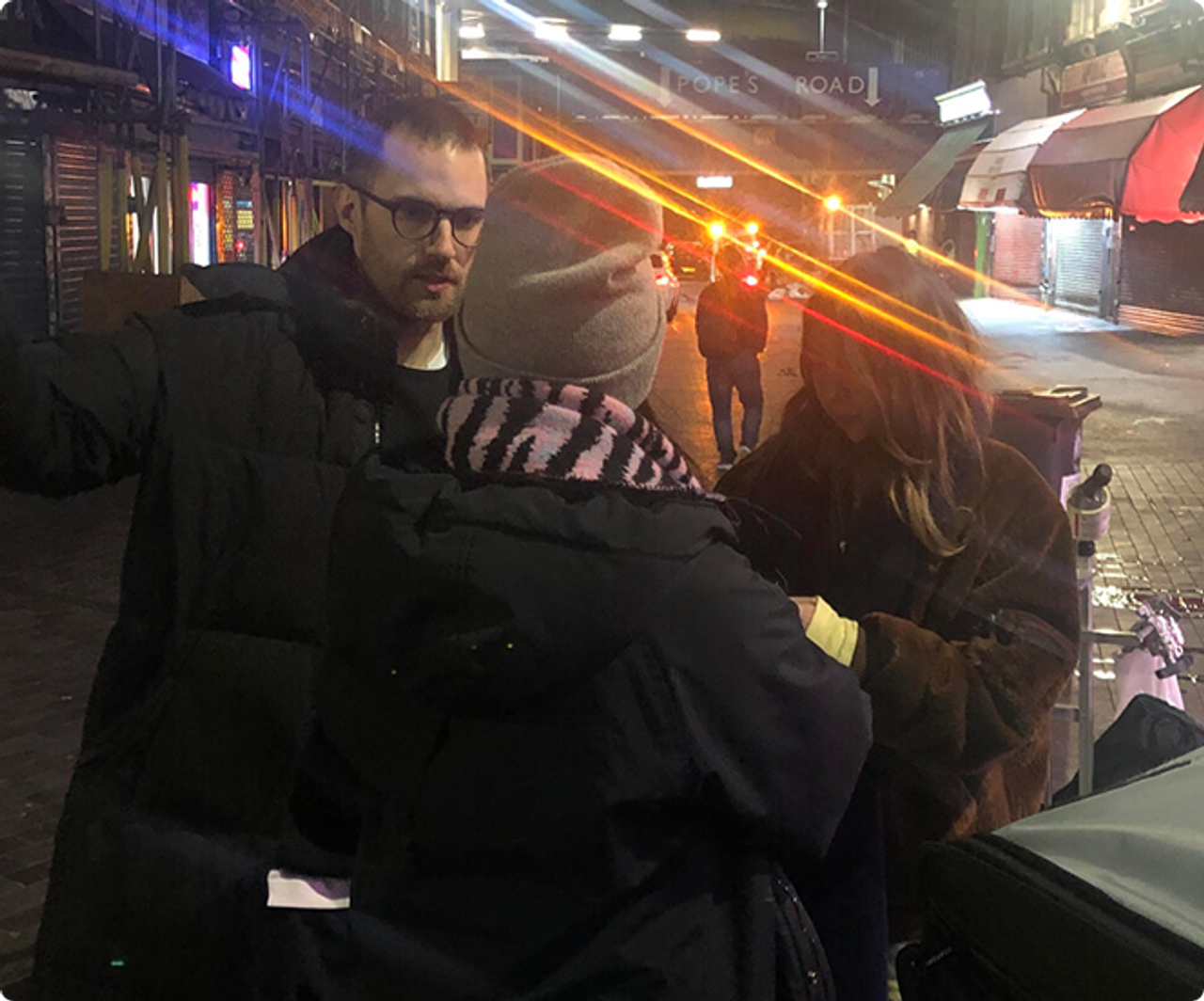 Street shoot at night in Peckham