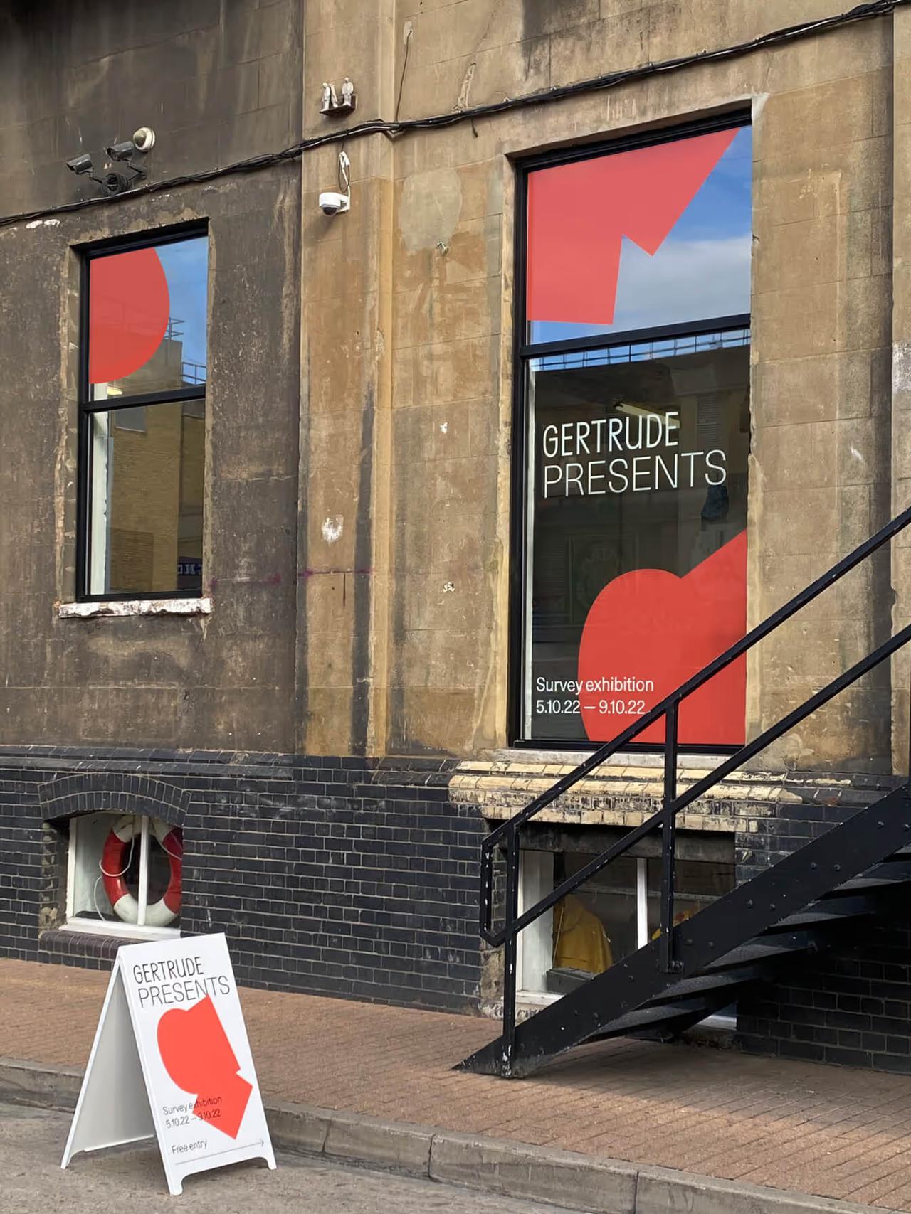 Gertrude Presents - Exterior Signage and Exhibition Graphics