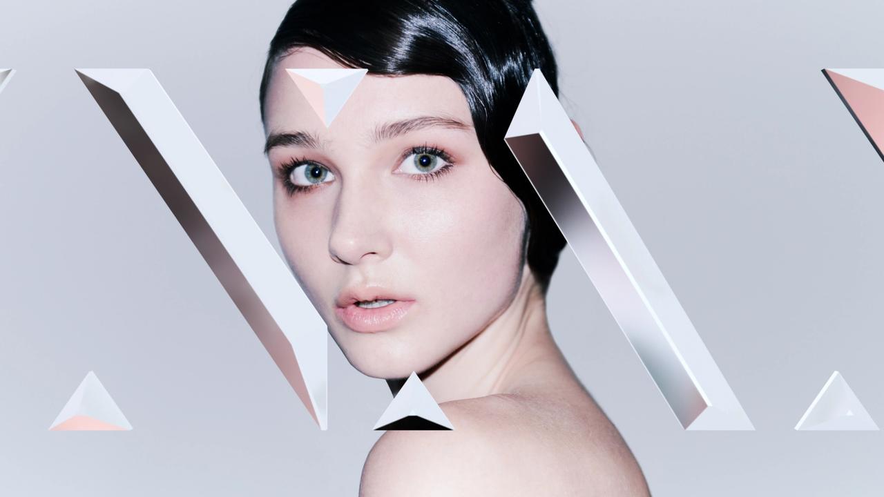 Anna - Animated logo with metallic effect applied over the top of model photography