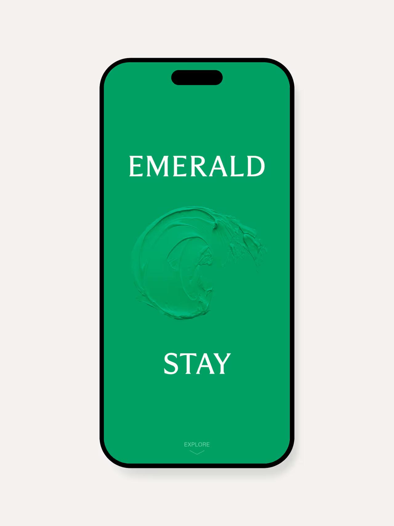 Emerald Stay identity applied to mobile application