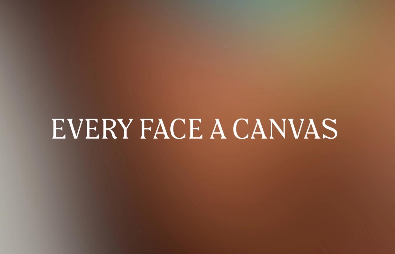 Anna - Blurred photo with the words - every face a canvas overlaid