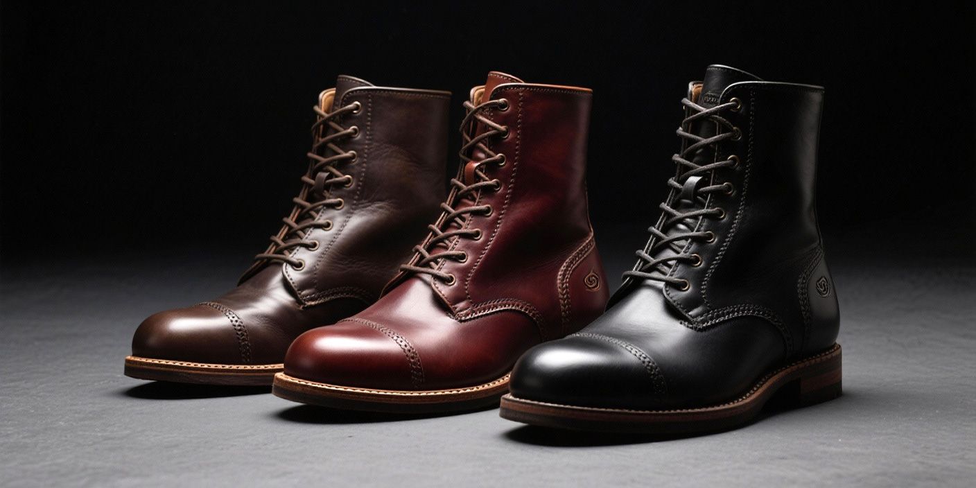Three high durability Goodyear welted boots