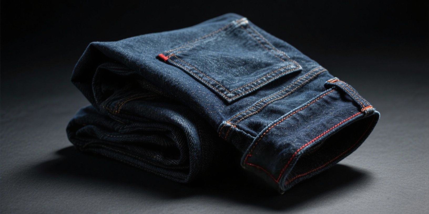 A folded jeans
