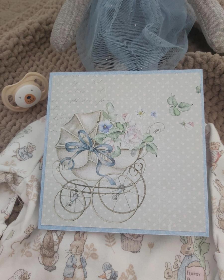 Na privítanie bábätaka handmade pohľadnica k narodeniu chlapčeka