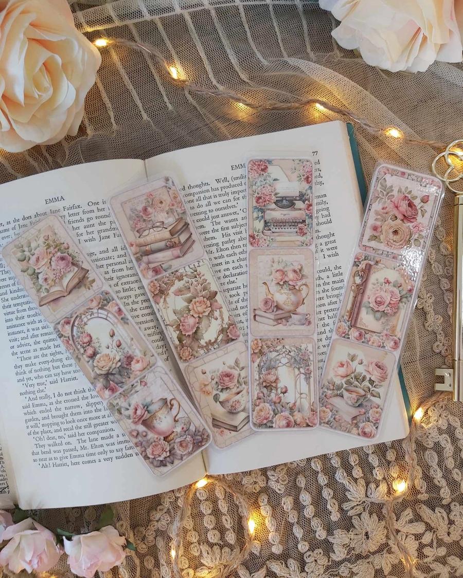bookmarks vintage rose