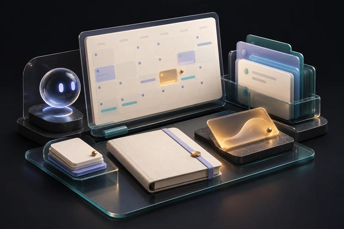 Concept: study planner, organized notes and an AI assistant