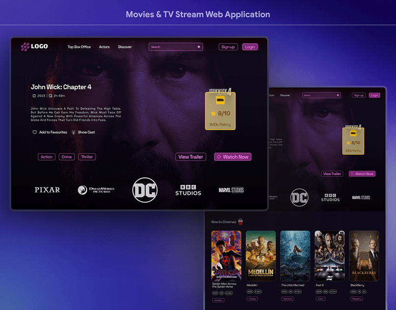 Movies TV Stream Web Application
