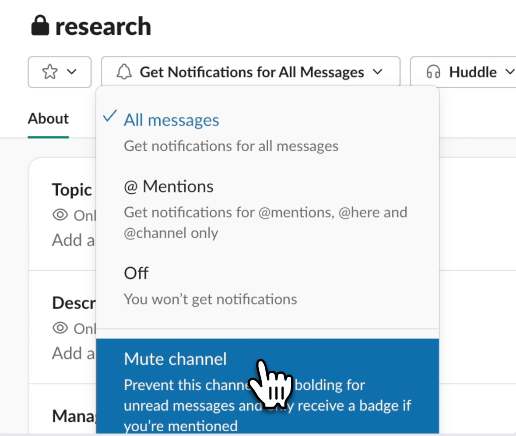 Slack Mute Channels Produce8