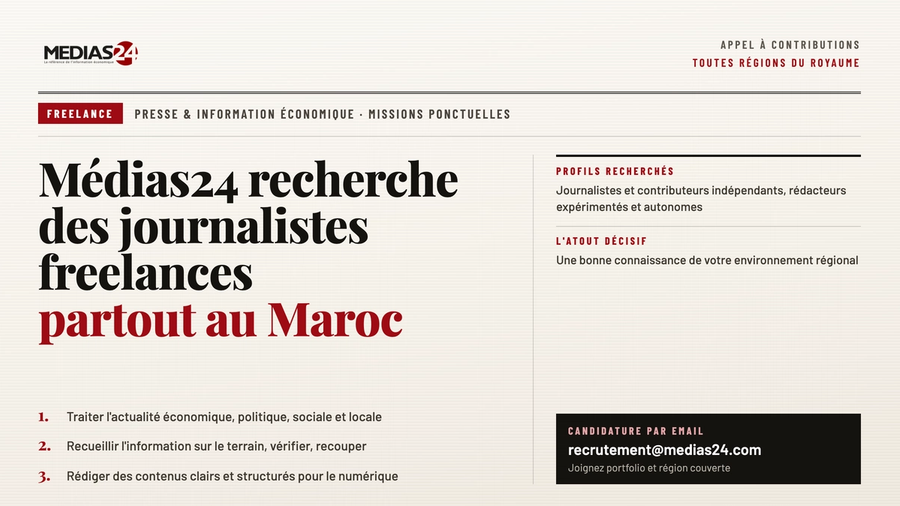 Médias24 recherche des journalistes freelances partout au Maroc