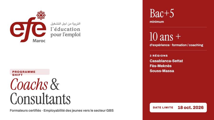 EFE-Maroc recherche des Coachs et Consultants pour le programme SHIFT