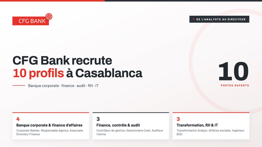 CFG Bank : 10 opportunités à Casablanca
