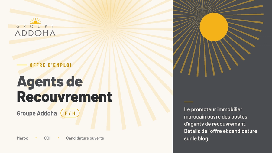 Groupe Addoha recrute des Agents de Recouvrement (F/H)