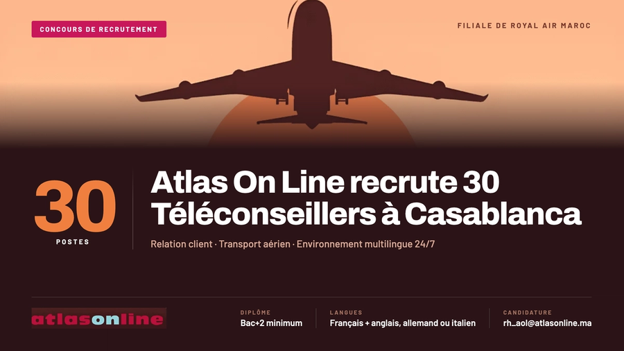 Atlas On Line (Groupe RAM) recrute 30 Téléconseillers à Casablanca