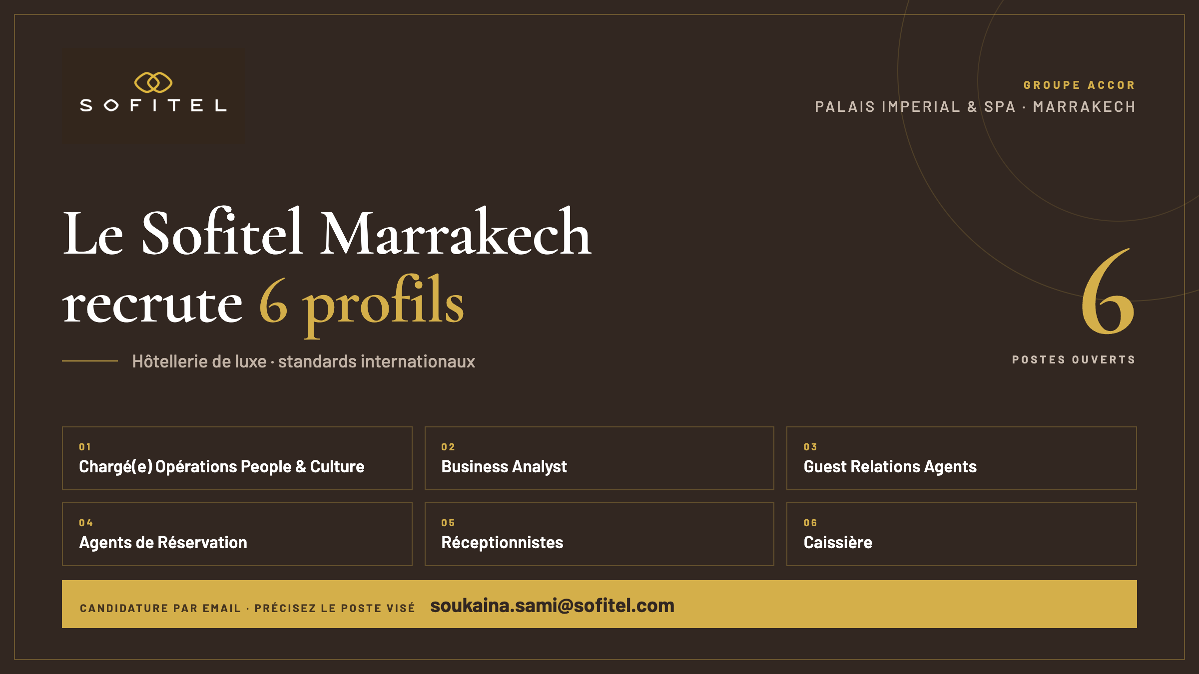 Sofitel Marrakech Palais Imperial & Spa lance une nouvelle campagne de recrutement